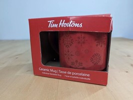 Tim Hortons Mug Snowflakes 2021 Red Christmas Collectable Ceramic Coffee Cup NEW - £24.99 GBP