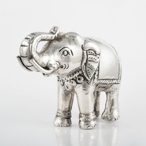 Solid Silver Elephant Statue,Hand Carved,Elephant Article,Silver Statue, Home De - £263.78 GBP