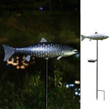 Solar Garden Lights Metal Fish Decorative Stake For Outdoor Patio Yard D... - $43.99