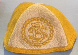 Vintage Beanie Cap Hat - Yellow / White BS (Boy Scouts?) - $25.71