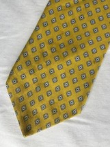 Brooks Brothers Stain Resistant Tie Yellow Blue Diamonds Silk USA Made - $10.00