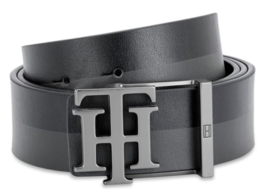 TOMMY HILFIGER Black &amp; Brown Ainsley-1 Color Block Reversible Belt ( SIZE 38-43) - £59.35 GBP