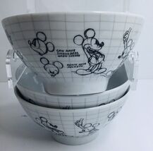 3  Disney Cereal Bowls Sketch Book Mickey and Minnie Mouse Black White New - €27,15 EUR