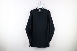 Vtg 90s Streetwear Mens Large Faded Blank Long Sleeve T-Shirt Black Cotton USA - £47.58 GBP