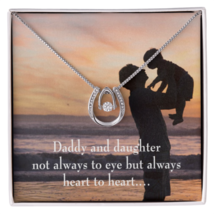 To My Daughter Heart to Heart From Dad Lucky Horseshoe Necklace Message Card 14 - £41.72 GBP+