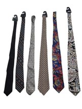 Men&#39;s Luxury Designer Silk Neck Tie Lot of 6 - $54.45