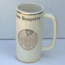 Vintage University New Hampshire UNH Mini Ceramic Stein Mug WC Bunting Gold Trim - £23.80 GBP