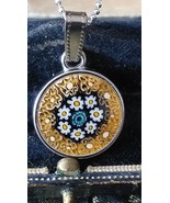 Ciondolo in argento millefiori in vetro di Murano vintage anni 90 su cat... - $106.92 CAD