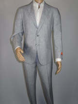Men's ENZO 100% Linen Spring Summer Suit Light Weight Breathable E58302-4 Gray image 8