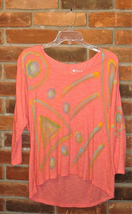 Gently Used Hand Painted Abstract Art Women&#39;s Dolman Sleeve Hi-lo Top Si... - $25.50