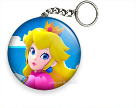 Princess Peach Super Mario Keychain Key Fob Ring Chain Video Gamer Fan Gift Idea - £11.41 GBP+