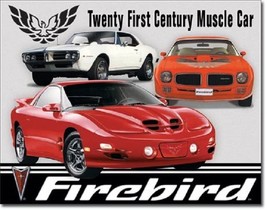 Pontiac Firebir Tribute 21st Century Muscle Car Garage Wall Decor Metal ... - £17.40 GBP