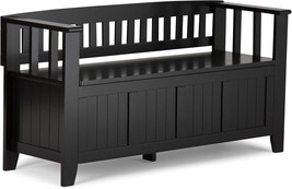 Simplihome Acadian Solid Wood 48 Inch Wide Transitional Entryway Storage Bench - $338.99