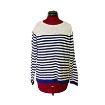 Gap Sweater Pullover Blue White Women Long Sleeves Striped Size Large - $26.73