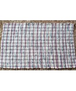 New Mauve White Green Woven Rag Rug 42 x 27 inches Machine Washable USA ... - £32.50 GBP