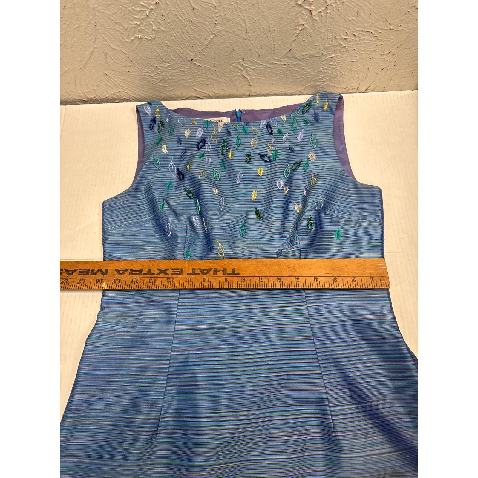 Kay Unger Womens Silk Beaded A-Line Dress With Jacket Outfit Evening Glam Size 8 Item image 9