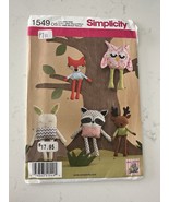 Simplicity 1549 Stuffed Animals Owl Bunny Raccoon Fox Deer Sewing Patter... - $111.19 MXN