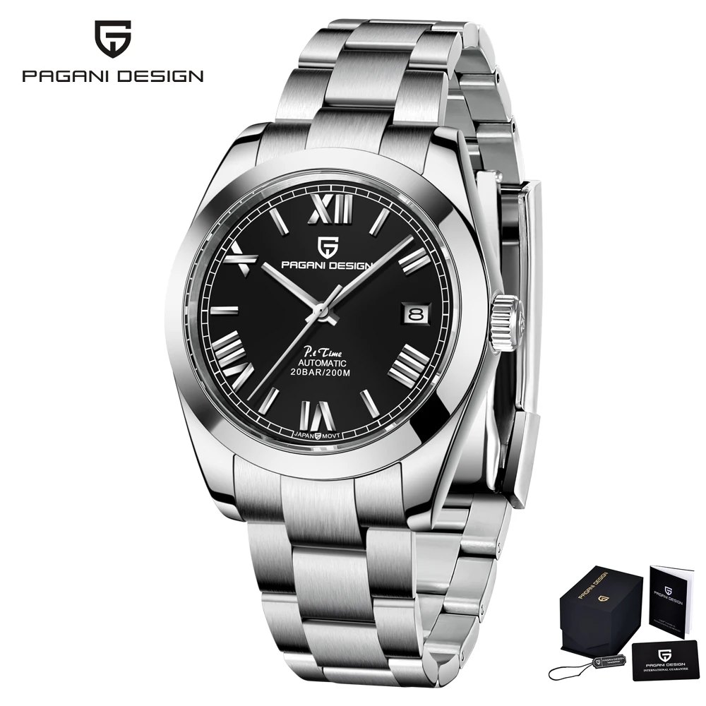 PAGANI DESIGN 2023 Roman time scale Men  Automatic Mechanical Wristwatch Sapphir - £206.04 GBP
