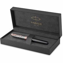 PARKER Sonnet Fountain Pen | Premium Metal and Grey Satin Finish with Ro... - £238.25 GBP