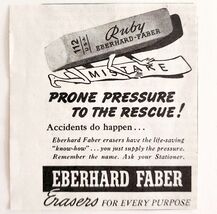 1944 Eberhard Faber Ruby Eraser Advertisement Writing Tools Supply DWJJ7 - €17,28 EUR