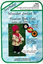Sew Baby Sewing Pattern F861 Wonder Jacket Flower Pot Hat Toddler 1T-4T - $7.61
