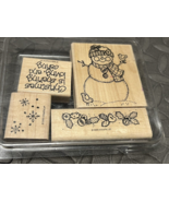 Stampin&#39; Up Country Stitch Christmas Lot Rubber Stamp 1995 Wood Stamps Snow - $458.85 MXN