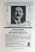 Vintage 1909 The Edison Phonograph Victor Herbert Full Page Original Ad 721 - $9.49