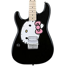 fishbone Hello Kitty  Black Hello Kitty LEFTY + Gig Bag + Strap + Picks 2024 Mod - £211.52 GBP