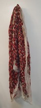 Express Maroon Red Ivory Thin Blanket Style Scarf - £7.77 GBP