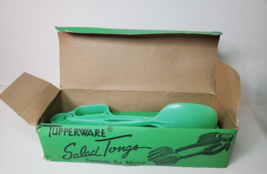 1958 Tupperware Salad Tongs  w/ Original Box Dart Industries Jadeite Gre... - $15.79