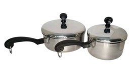 Vtg Farberware Sauce Pan Pots Aluminum Clad 1qt &amp; 1.5 qt Stainless Steel READ - $19.79