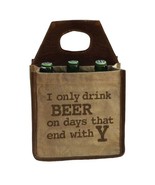 Beer Carrier Cooler Faux Leather Distressed Gift For Man Party 6 Pack Ca... - £15.18 GBP