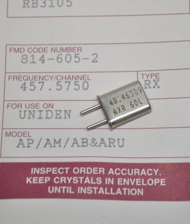 Primary image for Standard Comm. Uniden Scanner/Radio Frequency Crystal Receive R 457.5750 MHz