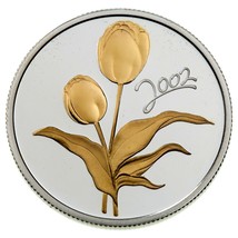 2002 Canada 50 Cents Golden Tulip 50TH Anniversary Coin w/ Case &amp; Co A - £50.99 GBP