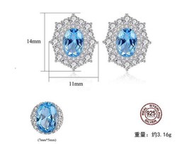 Hot Sell S925 Sterling Silver Earrings Wholesale Crystal Zircon Ruby Sapphire E - £59.44 GBP