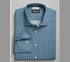 Jos. A. Bank Slim Fit Paint Stroke Pattern Sportshirt -4XT colour:Teal - $37.39