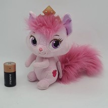 Disney Palace Pets Pink Beauty Cat Gold Crown Princess Aurora 10&quot; Plush Animal - £12.76 GBP