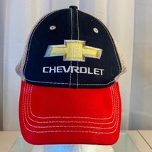 Chevrolet Baseball Cap W Chevy Emblem Red Blue &amp; White Adjustable - £12.44 GBP