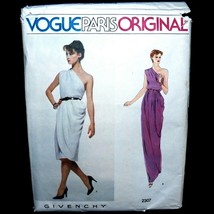 Vintage 80s Givenchy Vogue Paris Uncut Pattern 2307 Draped Greek Goddess Gown 6 - £63.79 GBP