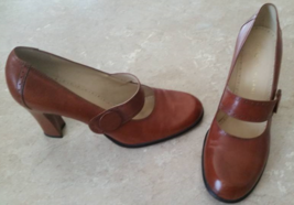 Vintage Brown Leather Antonio Melani Heels Sz 10 Med Vero Cuoto - $45.00
