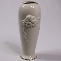 Lenox Rose Blossom Bud Vase Ivory Porcelain 24k Gold Trim 7 1/4&quot; Tall Certified - £9.20 GBP