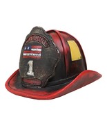 Fire Fighter Station 1 Fireman Hat With US Flag Money Coin Savings Piggy... - £20.53 GBP