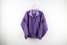 Vtg 90s Puma Womens Small Spell Out Script Full Zip Windbreaker Jacket Purple - £45.79 GBP