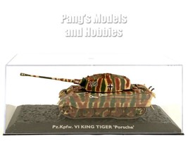 Tiger II King Tiger (Porsche) German Heavy Tank &amp; Display Case 1/72 Scale Model - £23.26 GBP