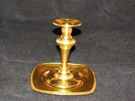 Vintage Solid Brass Candle stick Candle Holder with plate - £11.73 GBP