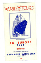 1935 Cunard White Star World Y Tours to Europe YMCA Berengaria Georgic M... - $24.82