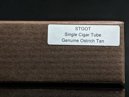 Brizard and Co Genuine Ostrich Tan cigar tube holder image 12