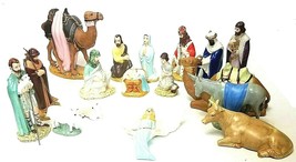 Vintage Holland Mold Nativity Set Scene Ceramic Handpainted 18 Pieces 1958-9 - £209.18 GBP