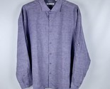 Cubavera Mens Travel Select Regular-Fit Linen-Blend Shirt Mystical Purpl... - $34.99