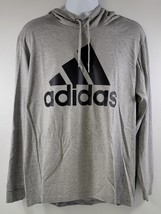 QQ) Adidas Men Logo Gray Hooded Pullover Sweatshirt Hoodie Top 2XL - $19.79
